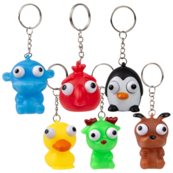 Animal Eye Popper Keychain 2in Asmt